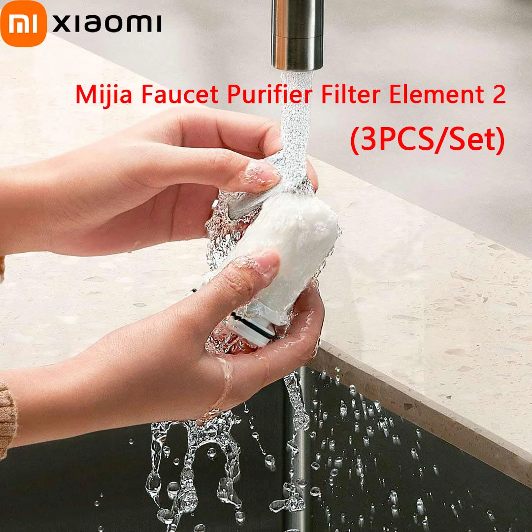 Xiaomi Mijia استبدال صنبور تنقية مرشح عنصر 2 Percolator الكربون المنشط تصفية الصدأ إزالة البكتيريا 3 قطعة/مجموعة