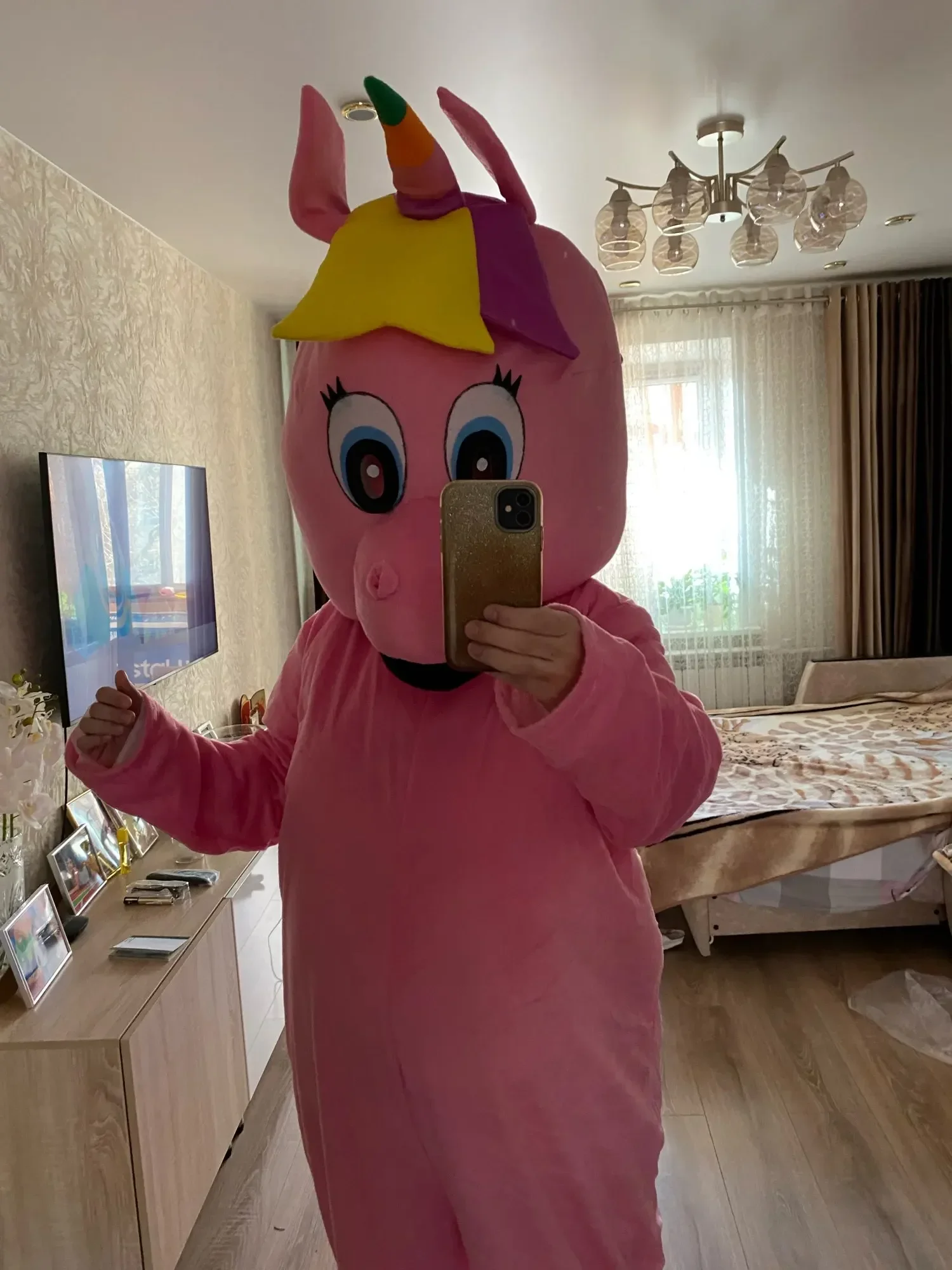 Cartoon Character Cosplay Costume, Mascote Unicórnio Cavalo, Publicidade Show, Animal Carnaval Vestuário, Party Clothing