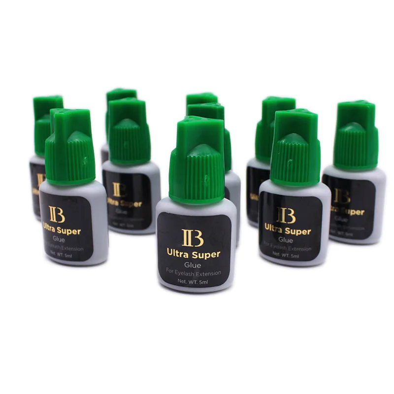 10Bottles IB Ultra Super Glue Eyelash Extensions Glue Green Cap Korea Individual ib Adhesive 5ml Fast Drying Wholesale