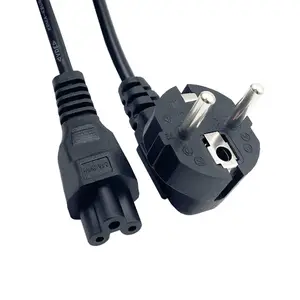 Bilashmart EU Power Cable 0.75mm Notebook European IEC C5 Mickey Mouse Euro Power Adapter Cord HP Asus Dell Laptop TV PC Computer