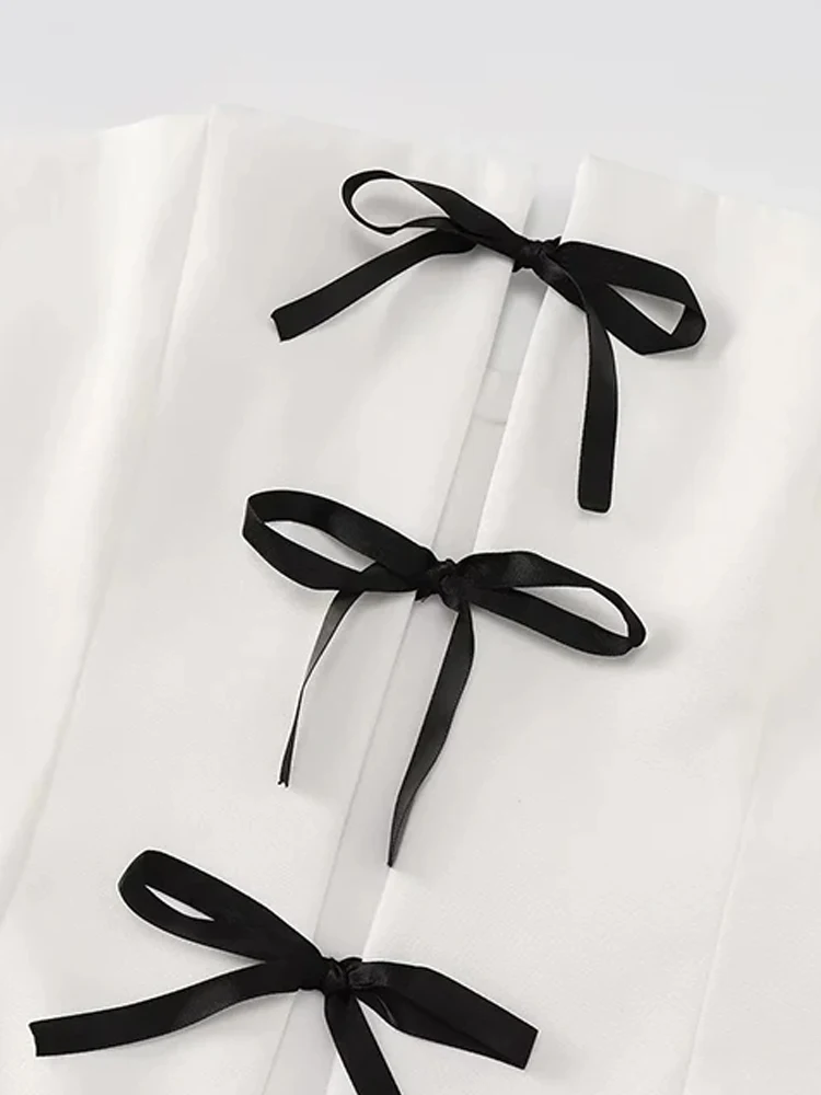 Tops bustier sem alças com arcos para mulheres, pescoço reto, zíper lateral, camis femininos, moda