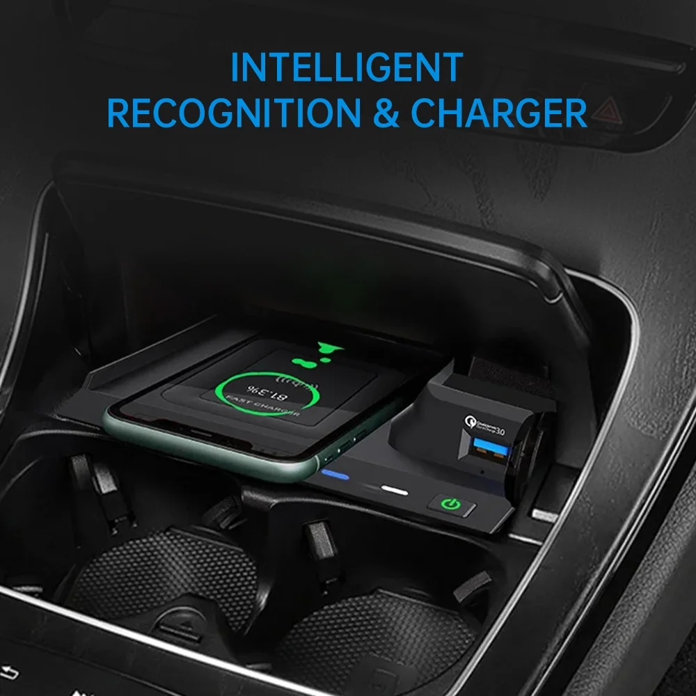 For Mercedes Benz W205 AMG C43 C63 AMG GLC43 GLC63 X253 C Class GLC 2014-2023 15W Car Wireless Charger Fast Phone Charger