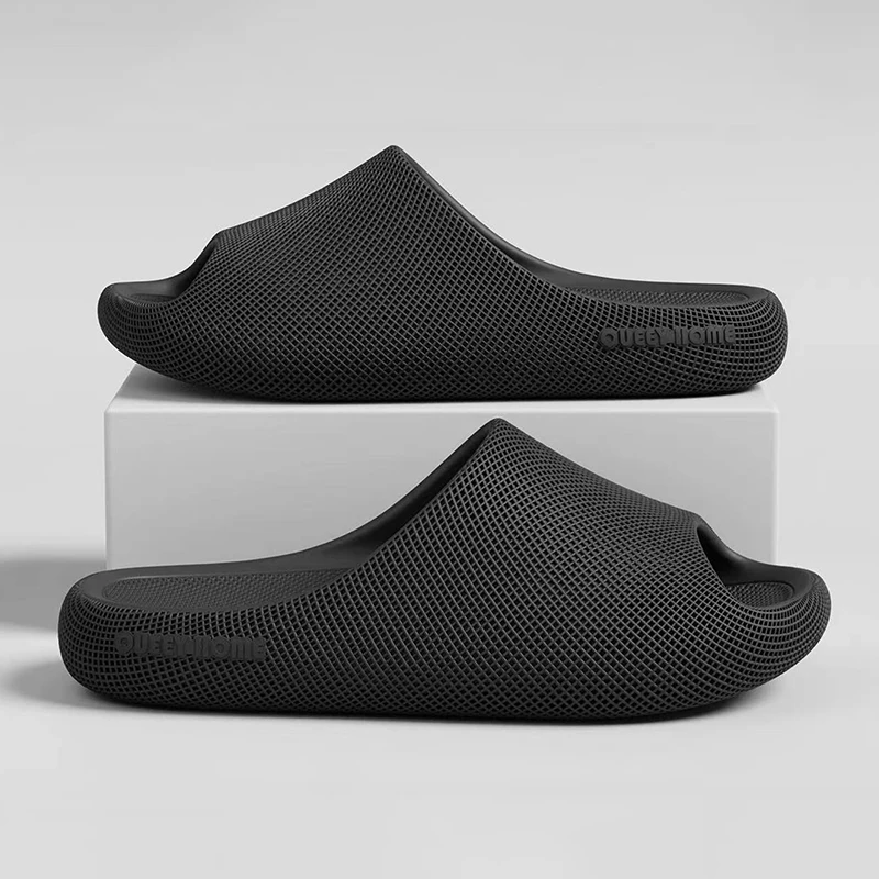 

Мужские шлепанцы Cloud Cushion с толстой подошвой, открытые тапочки, двойного назначения для дома, ванной комнаты и улицы