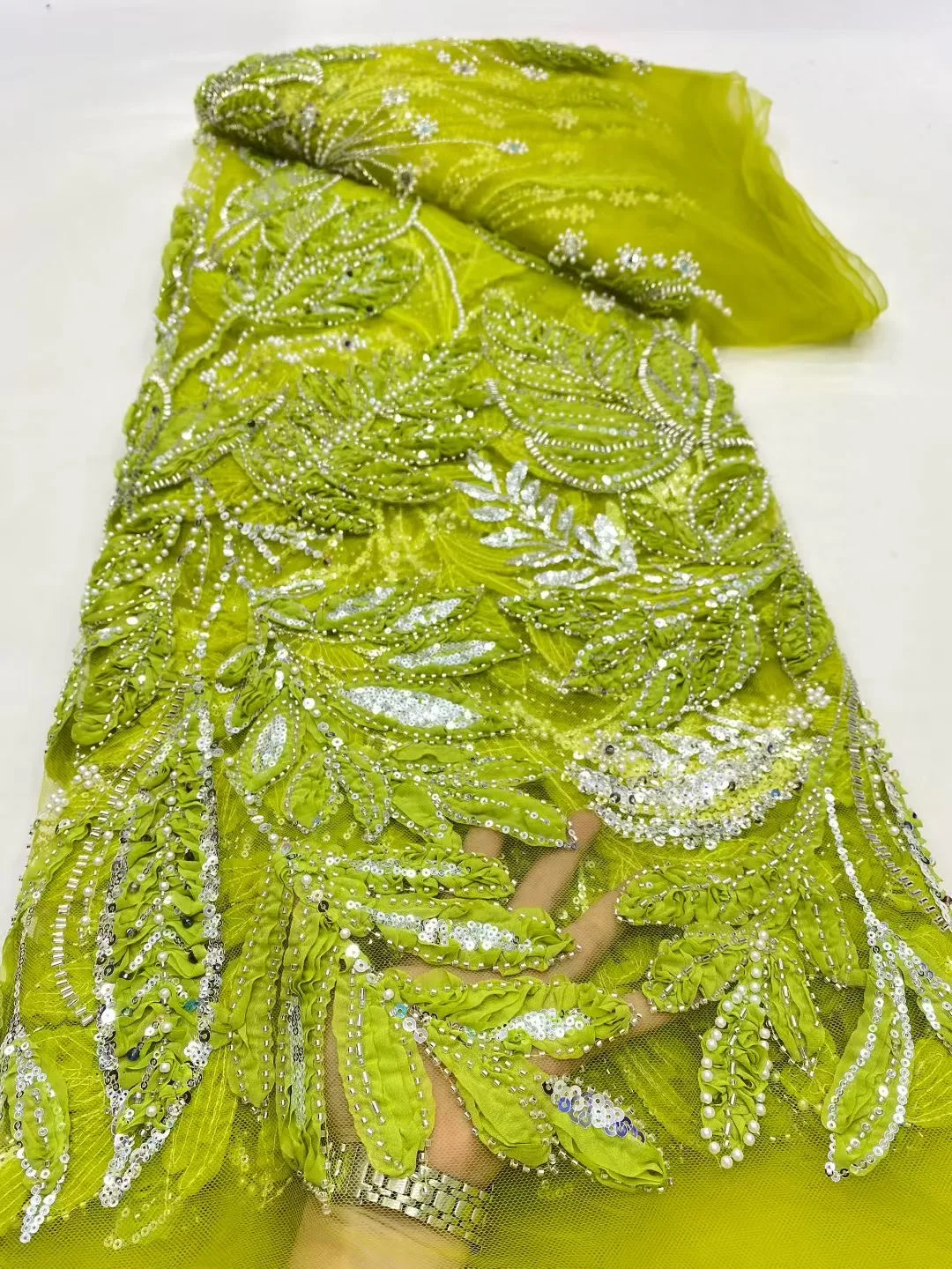 

Latest Tulle Lace Fabric, African Embroidery, Guipure Sequins, Wedding Party Dress, Beaded, High Quality, DP0443, 2025