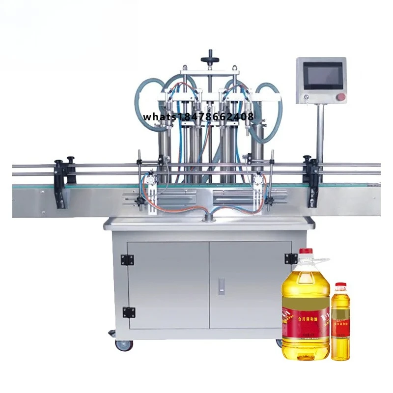 Semi Automatic 6 Heads 100-1000ml Liquid Filling Machine for Factory of Milk Juice Beverage Seasoning Soy Sauce Olive Oil