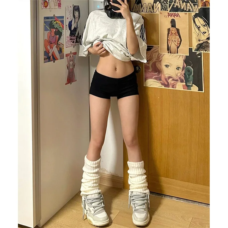 

Spicy Girl Elastic Slim Fit Denim Super ort Брюки Женские летние тонкие американские сексуальные шорты с низкой талией Прямые брюки с широкими штанинами...