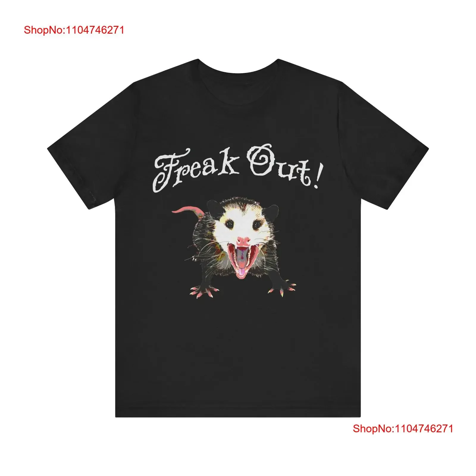 freak out opossum possum T Shirt vintage Washed Comfortable fashion Stretched Casual Breathable Versatile Top For Everyday Wear