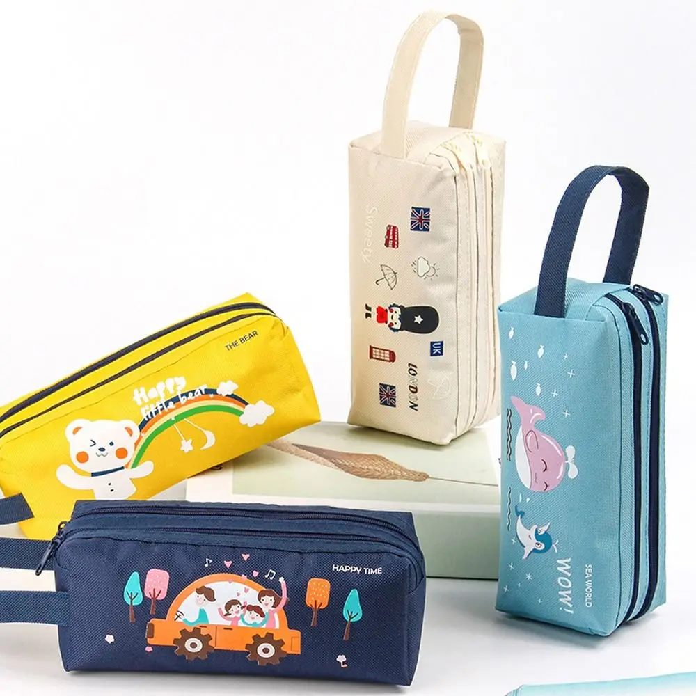 Students Kids Gifts Pen Pouch Marble Pattern School Supplies Large Capacity Pencil Bag Zipper Pouch Cartoon Pen Bag Pencil Case