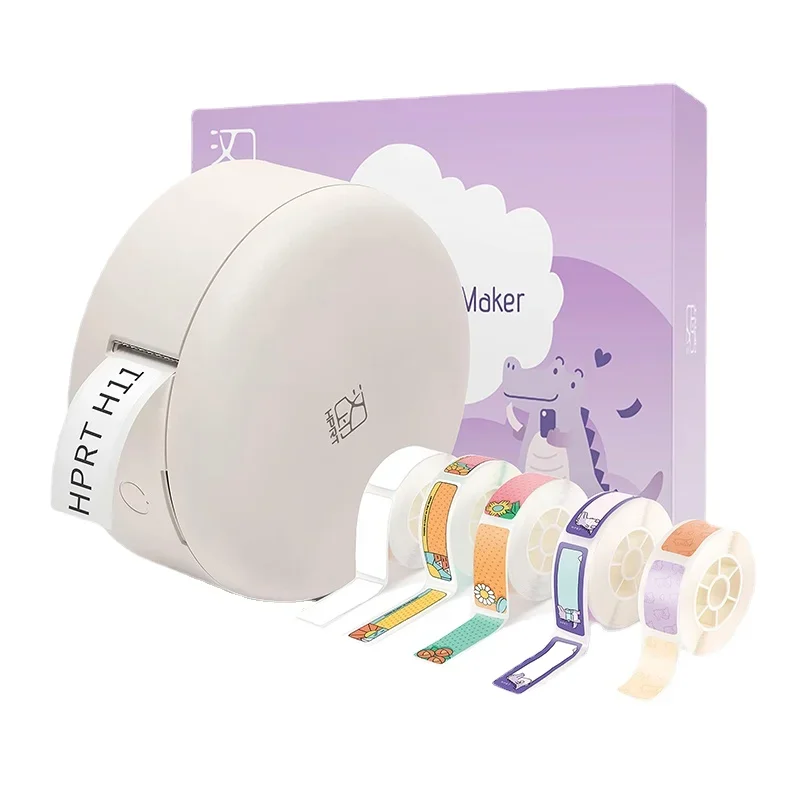 

Новый мини-термопринтер H11, удобный для переноски, мобильный этикетировочный станок для домашнего офиса с 5 рулонами бумажной ленты, наклейка, цветная печать