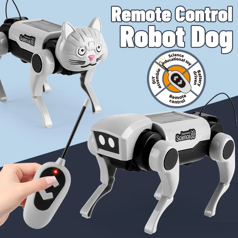 Rc Robot Children's Remote Control Mechanical Dog Toy Science Teaching Diy Assembling Model Electric Set Toys for Boys Kids Gift