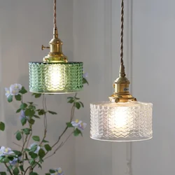 LED Vintage szklana lampa wisząca zielone lampy wiszące wystrój salonu oprawa przedpokój sypialnia jadalnia oprawa wewnętrzna połysk lampa wiszaca sufitowa żyrandol sufitowy lampa wisząca oświetlenie sufitowe lampka