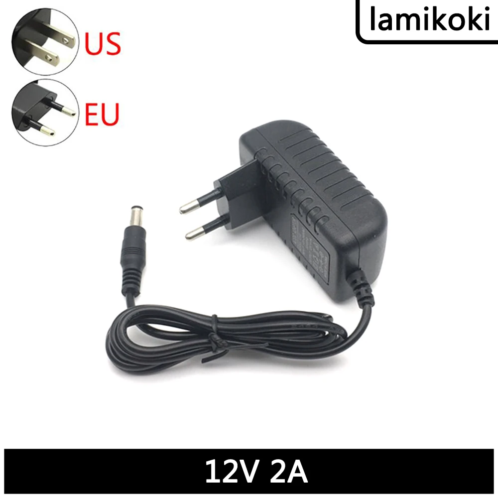 스위칭 전원 공급 장치 12V 2A 유럽 규정 미국 규정 LED 전원 공급 장치 24W 충전기 5.5*2.5/2.1mm 전원 어댑터