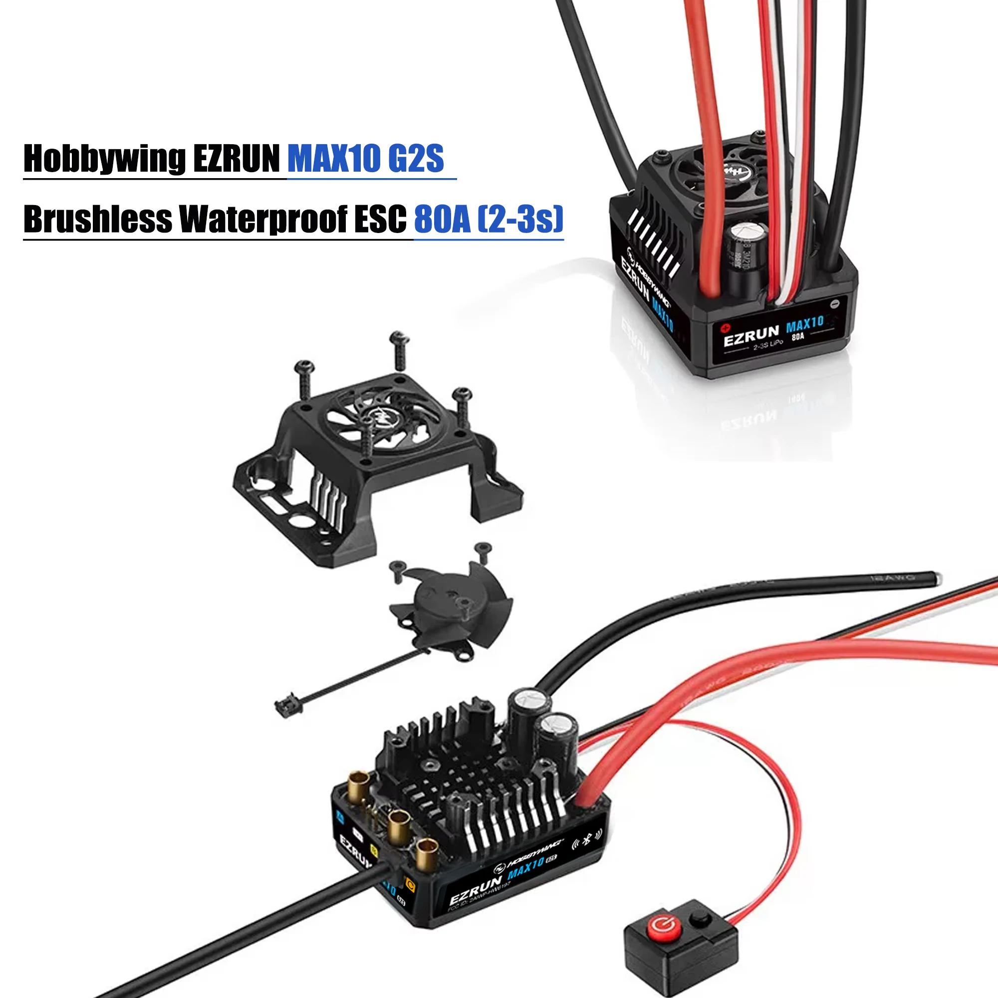 Hobbywing Brushless Sensored Combo 3652 3665 G3 Brushless Motor and 80A 140A Max 10 G2S ESC For 1/10 Scale Rc Monster Buggy Car