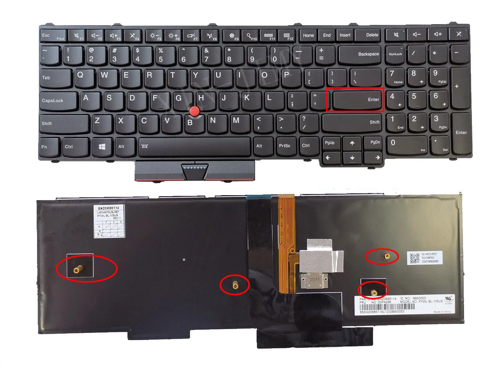 

US Backlit New Laptop Keyboard for Lenovo ThinkPad P50 P51 P70 P71 00PA288 00PA370 01HW282