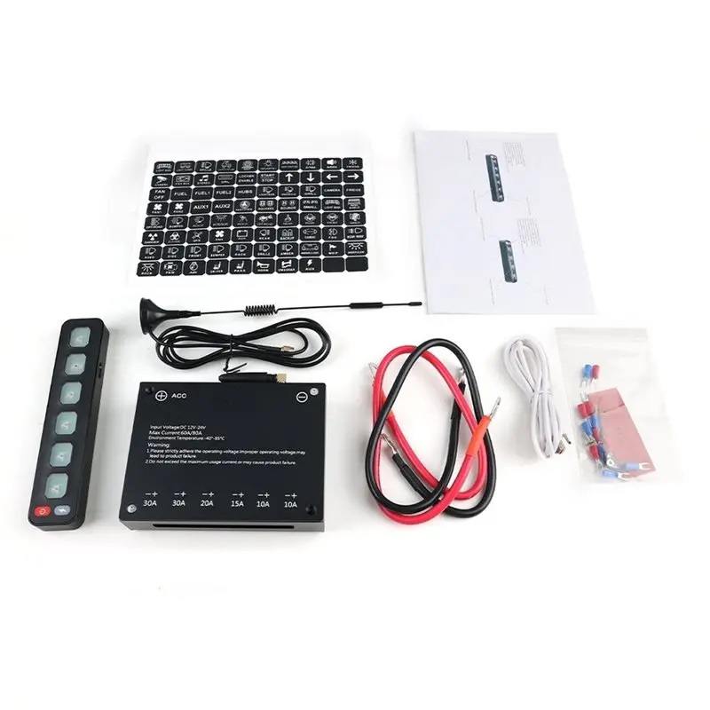 【AC77 Top !! 】6 Control Panel Wireless Touch Control Multi-Function Electronic Relay RGB Click Flashing For Car Offroad Use 12V