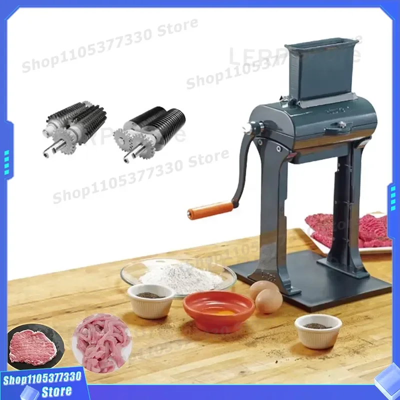 Manual Meat Slicer Commercial Jerky Cutter Stainless Steel Tenderizer for Restaurant Kitchen Food Processing Tool Heavy Duty