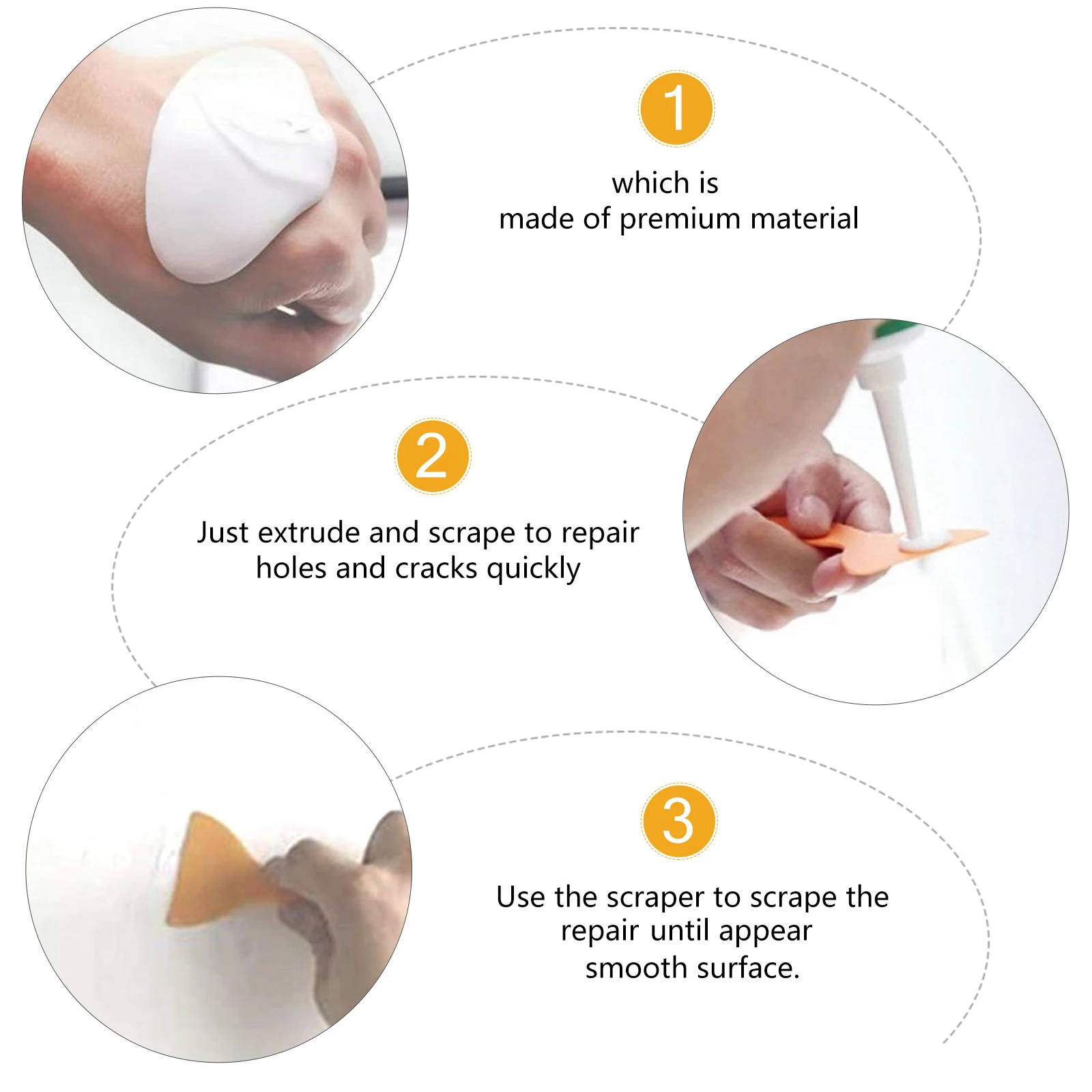 

Wall Repair Paste 2 Sets Wall Crack Filler Kit Apartment Drywall Patch Tool Graffiti Cover Plastic Cream Solution