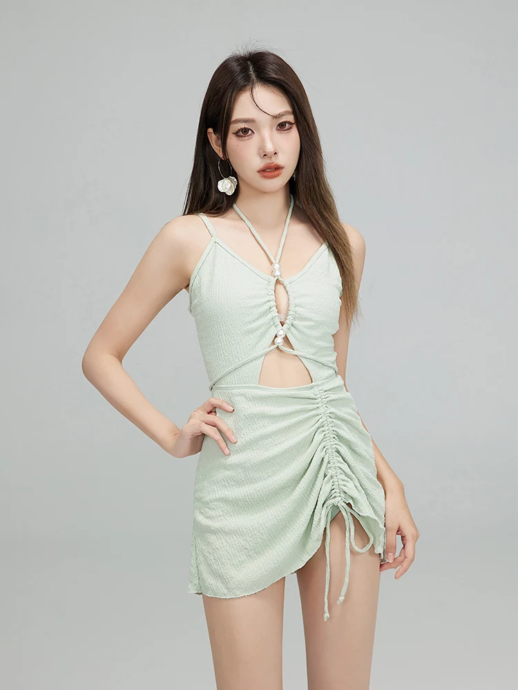 

Женский слитный купальник Лето 2024: Сексуальный, но скромный, скрывает живот, подчеркивает небольшую грудь, идеально подходит для аквапарков и студенток.