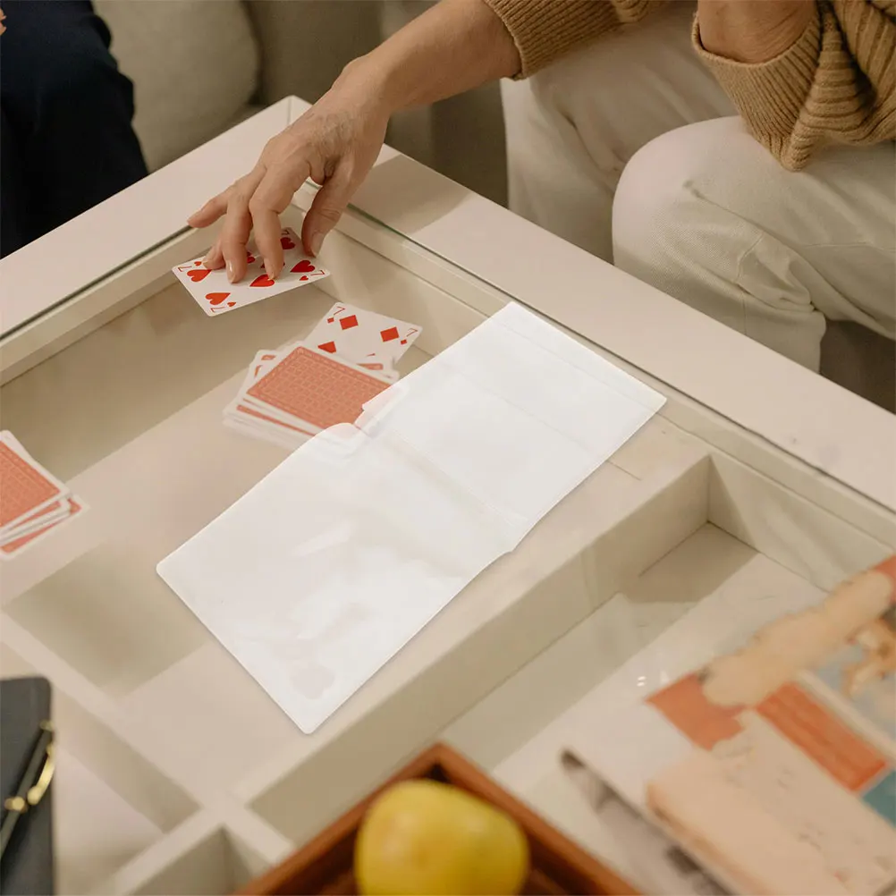 

Large Clear Mahjong Score Card Sleeve Plastic Card Holder Foldable Protective Cover for Standard Mahjong Scoring Cards Game