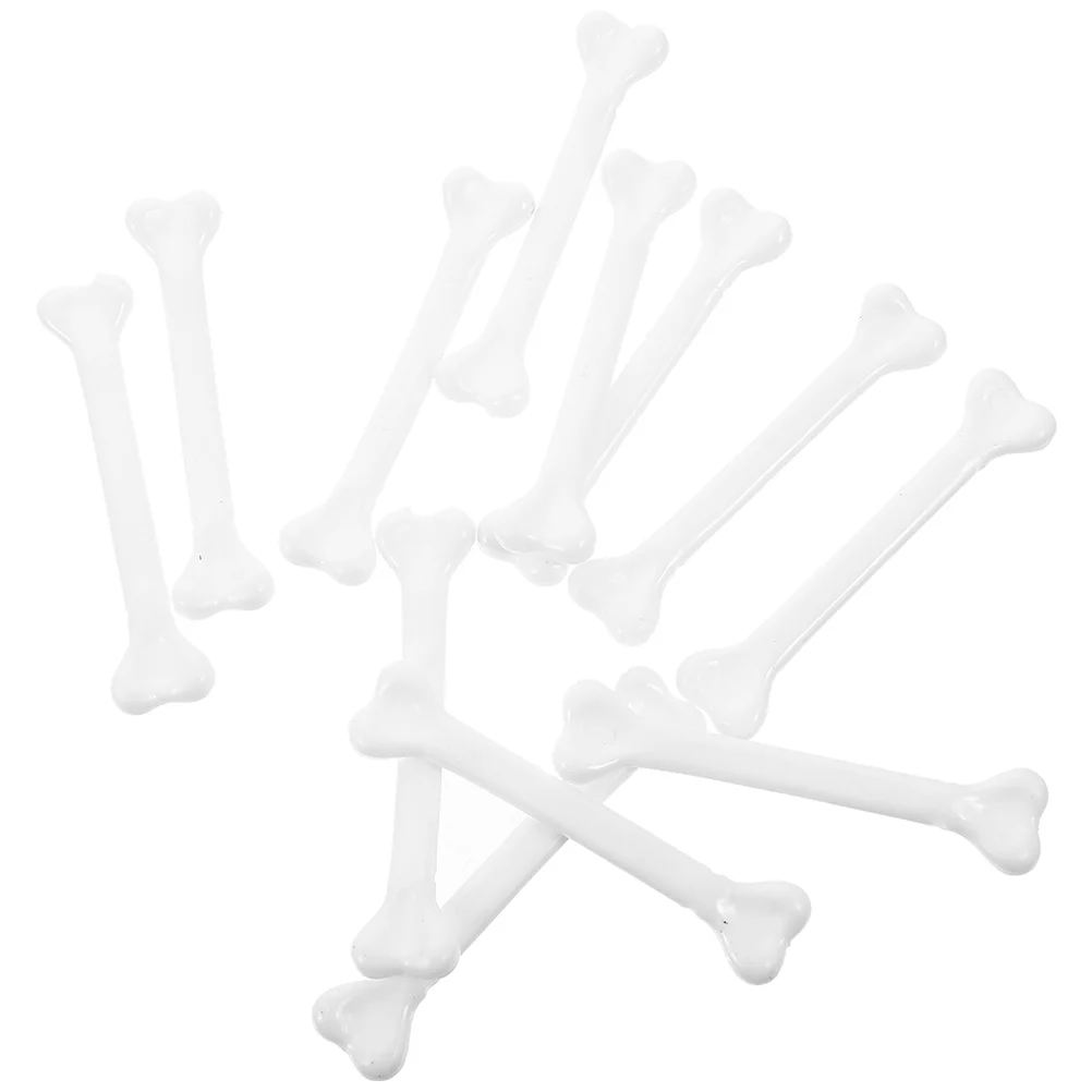 24 Pcs Lightweight Bones Plastic Human Fake Halloween Photo Props Tabletop Decor Simulated