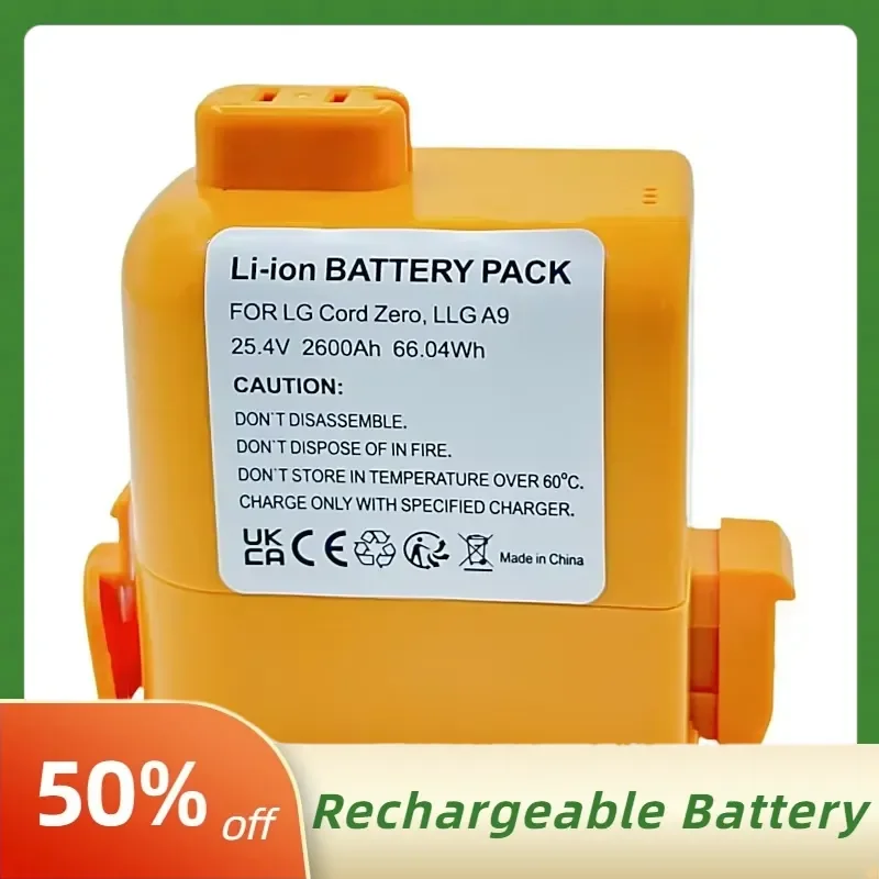 2600mAh 14.8V EAC63382208 Lithium Ion Battery for LG Cord Zero A9 A9S P9 A9K-CORE A9MAX A9T-Ultra A9K-PRO A9N A9M A9 Plus