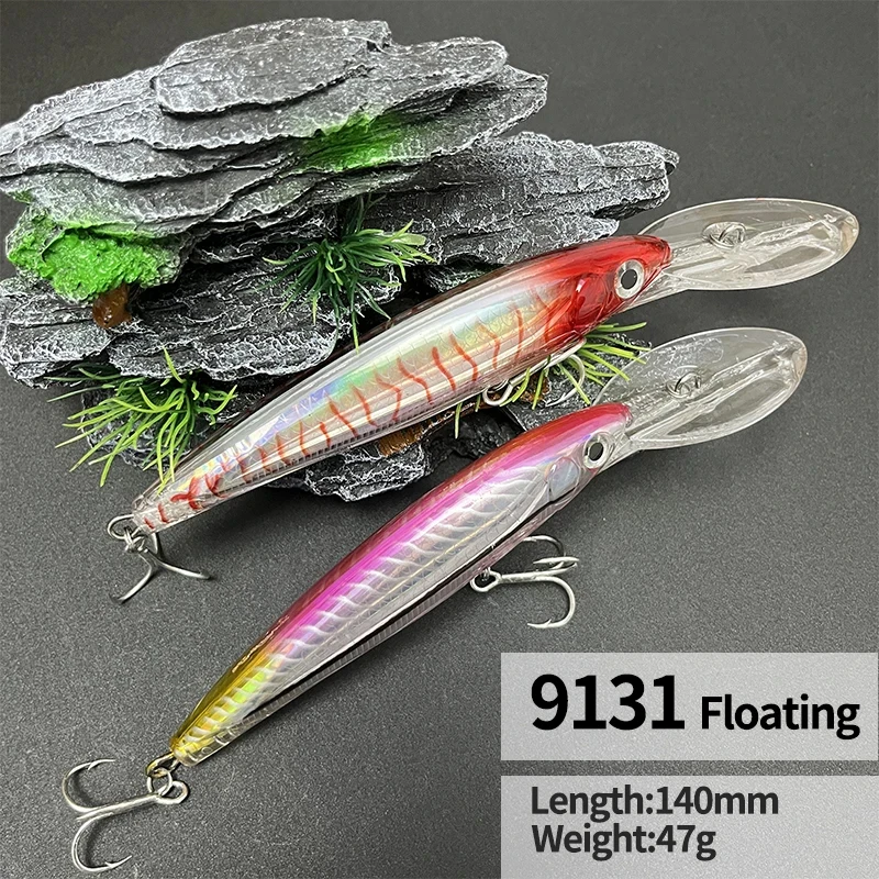 

140mm 47g Big Trolling Minnow Lures Sinking Jerkbait Artificial Hard Bait Wobbler Deep Diving Seawater Swimbait Fishing Supplies