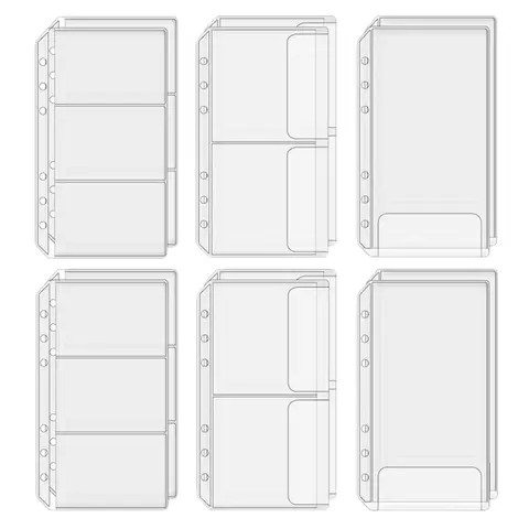 12 Stück PVC-Taschen, Bindertaschen, Bindemittel-Ordner, lose Blätter, Kartentaschen, Quittungs-Aktentaschen, transparente Bindemittel-Beutel, Zubehör