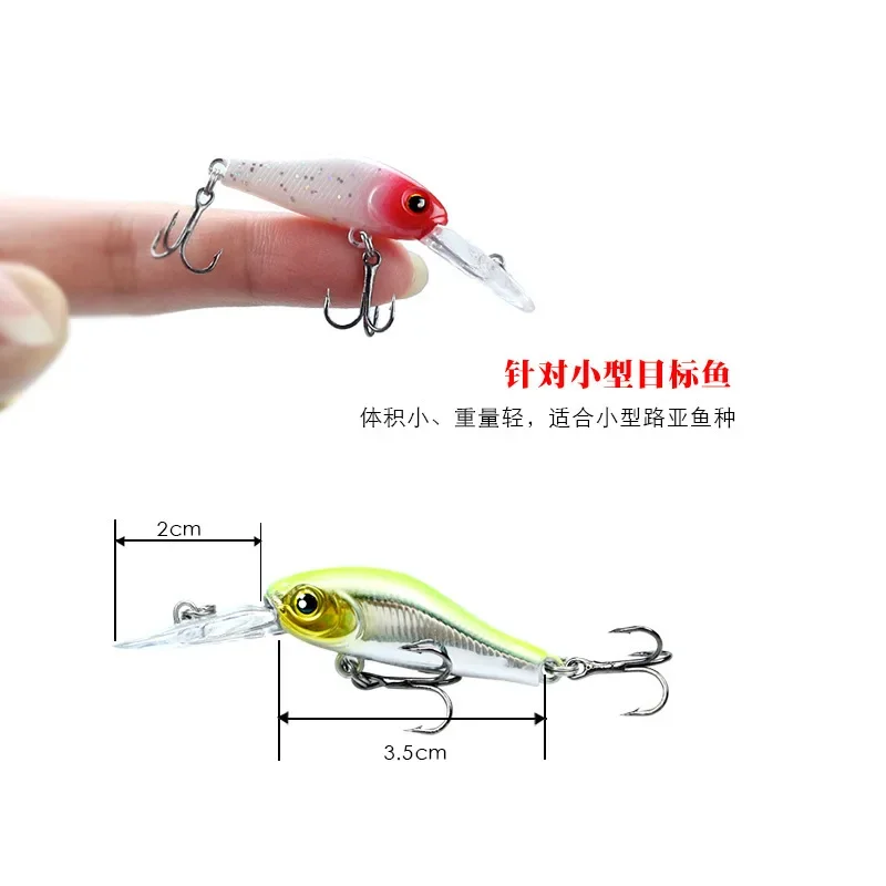 Minnow 3,5 cm 2,4g – Hard Bait ojos 3D cebo artificial pesca - imagen 4
