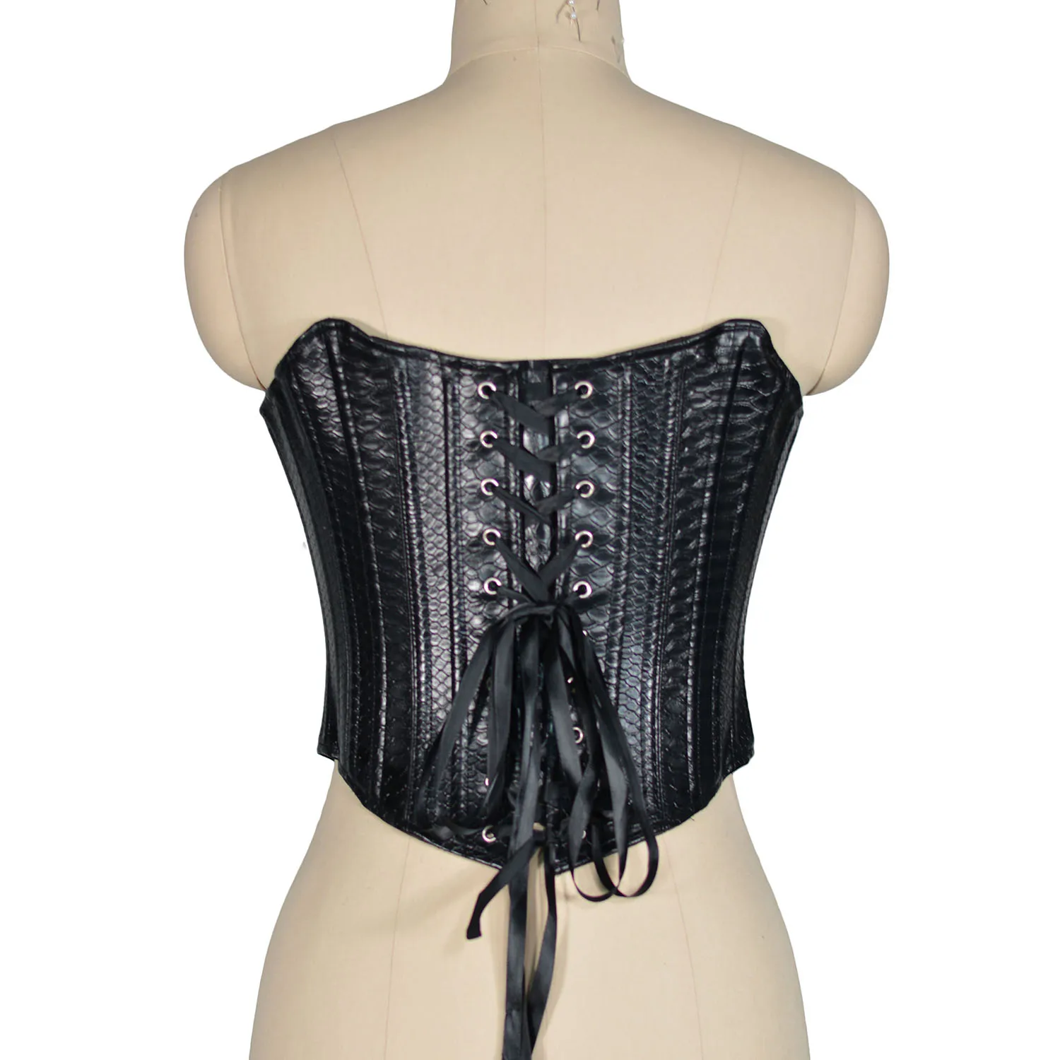 Women Leather Corset Top Crop Bustier Gothic Bra Push Up Bodice Sexy Lingerie Corselet