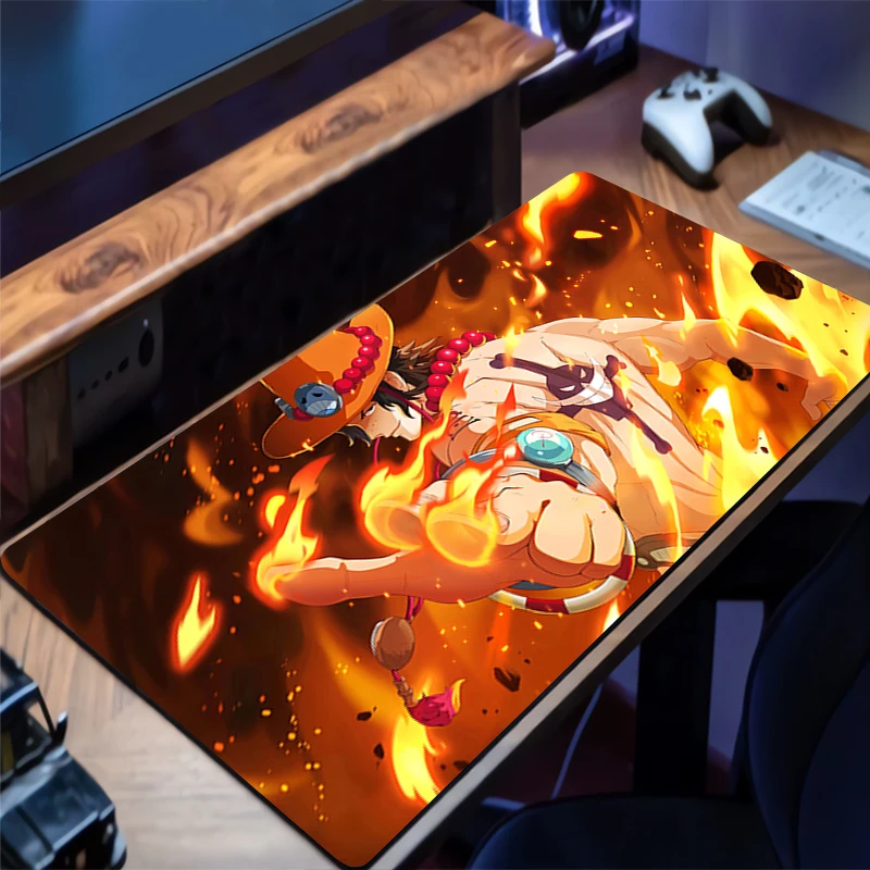 

Mouse Pad Anime Non-Slip Rubber One Piece Portgas·D· Ace Mousepad Soft Office Desk Mat Gaming PC Accessories Large Keyboard Mat