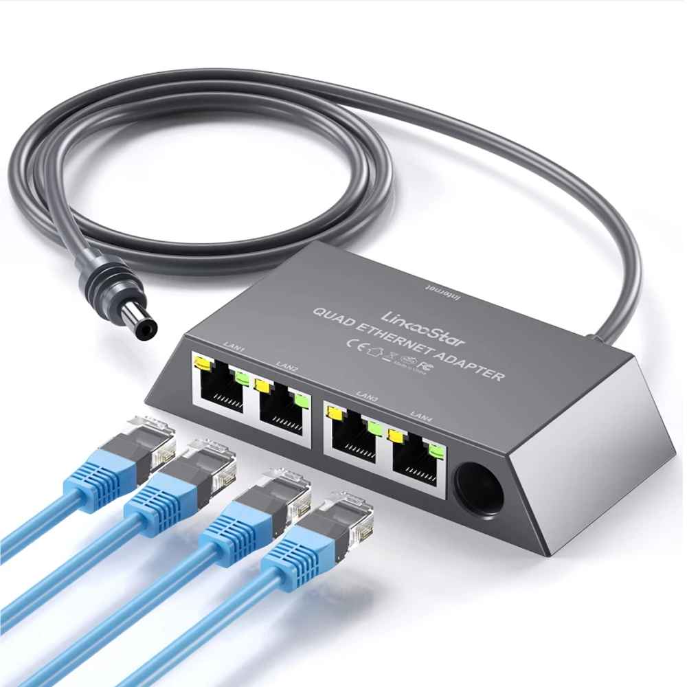

for Starlink Gen 3/Mini Ethernet Adapter with 4 RJ45 Ports Multi Ports for Starlink Ethernet Adapter with Wired External Network