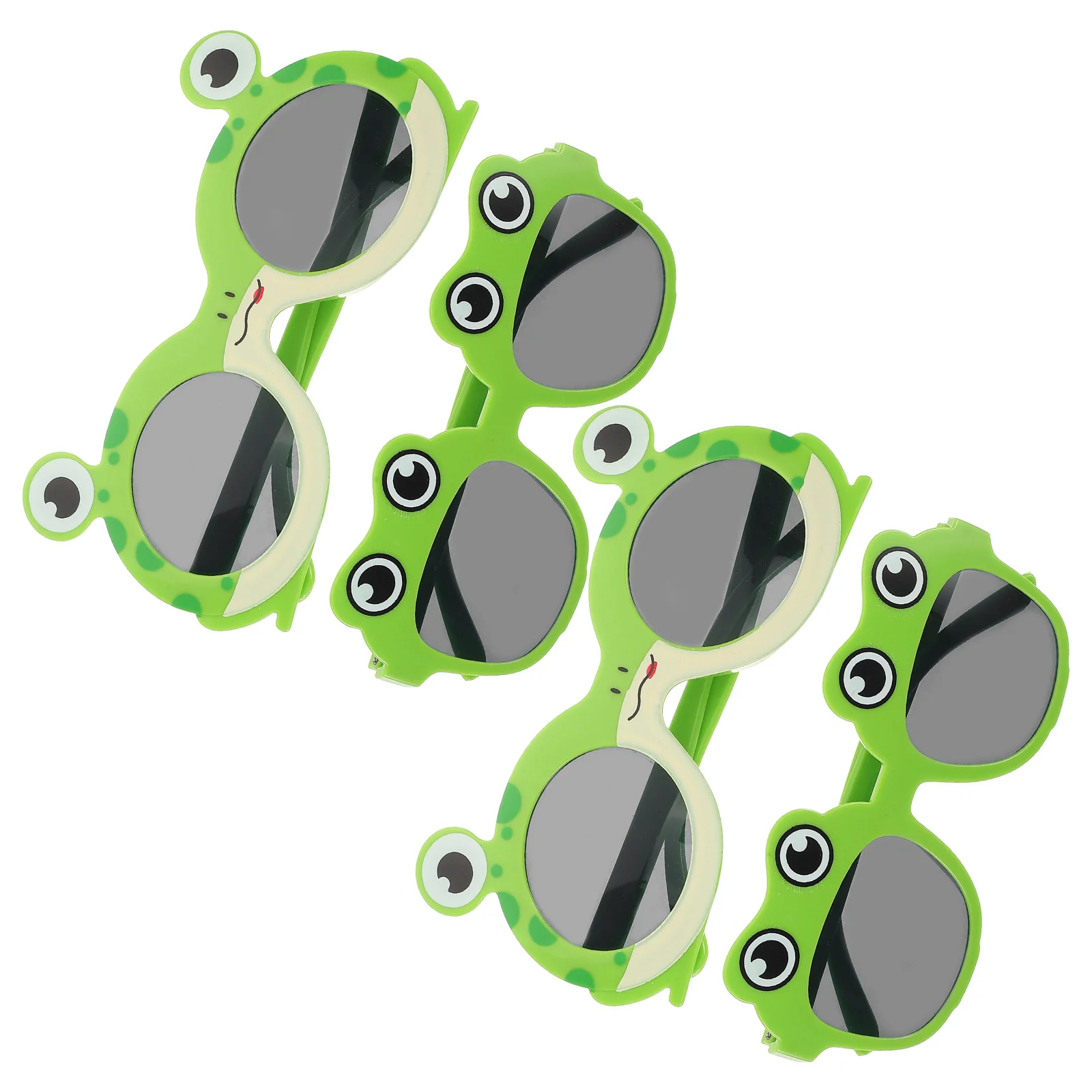 

4pcs Cartoon Frog Sunglasses Lightweight Plastic Unique Birthday Party Photo Props Animal Eyeglasses Novelty Funny for Family