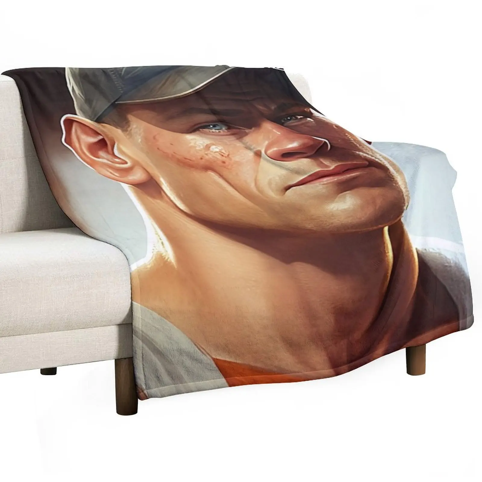 

john cena Throw Blanket Furry Bed covers Vintage Thermal Blankets