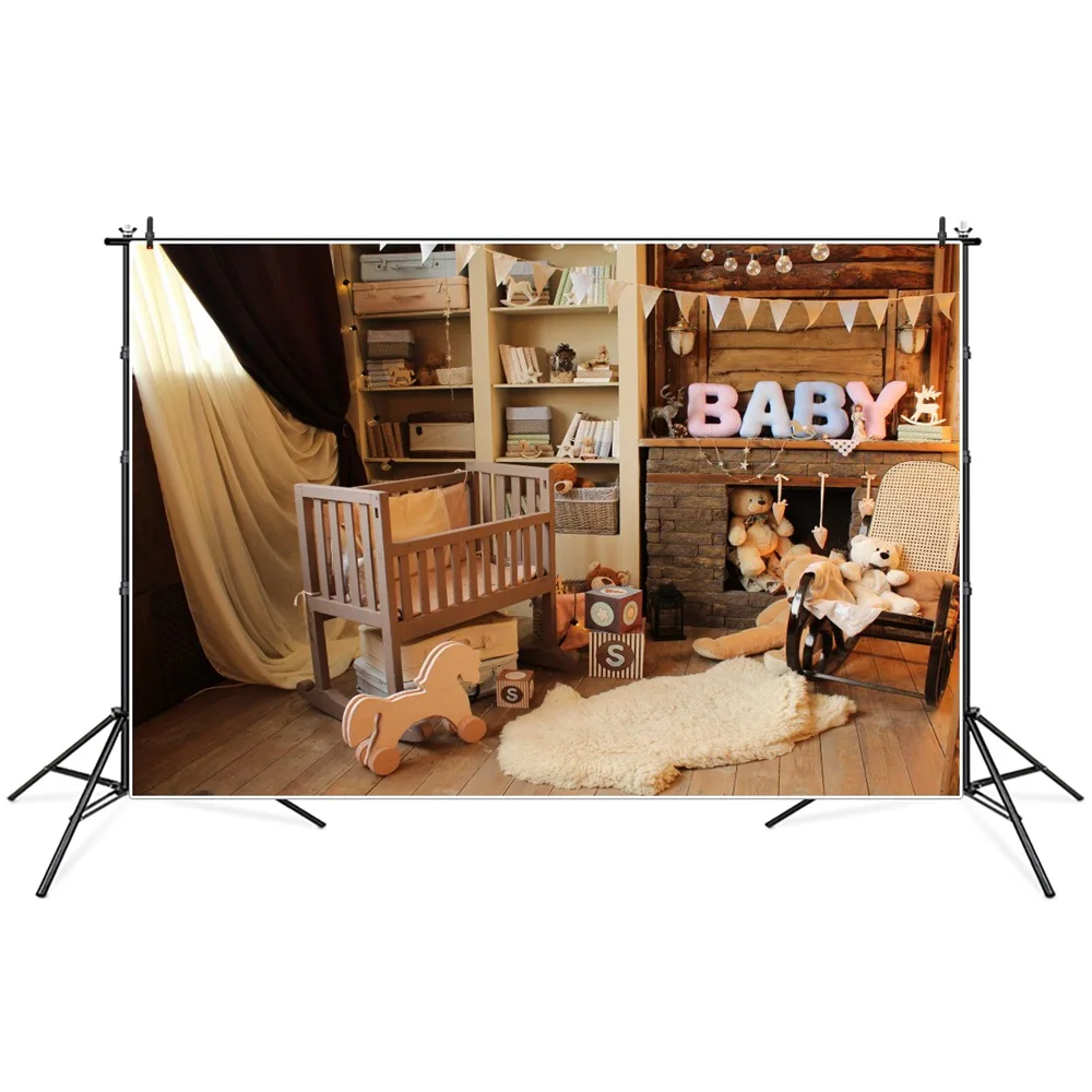 Kinderzimmer Spielzeug Bär Kamin Baby Fotografie Hintergrund Photozone Photocall Fotografische Hintergründe Für Foto Studio