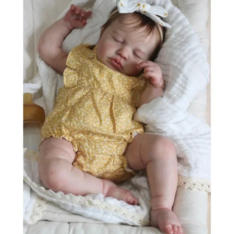 

48 см кукла Loulou Reborn для новорожденных, реалистичная, мягкая на ощупь, приятная для ребенка, несколько слоев, живопись, 3D кожа