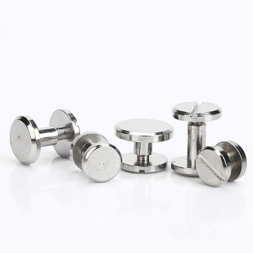 10 Uds. De tornillos Chicago de encuadernación de latón niquelado, remaches para álbum de fotos, calendario, recetas, menú, cinturón, sujetadores para billetera