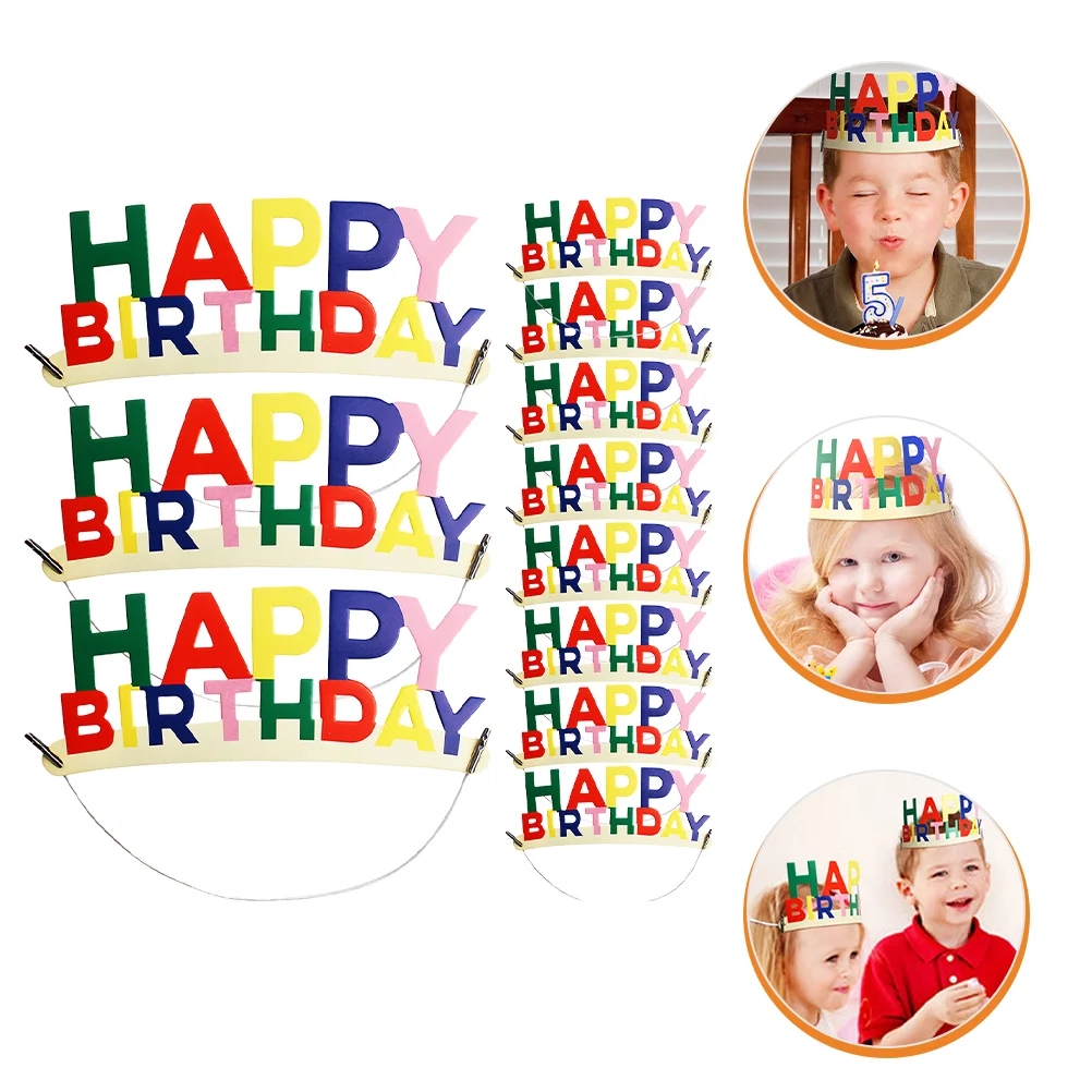 20 Pcs Head Band Caps Birthday Hat Kids Party Favors Hats Headwear Decorate Hair Accessories Headband for Child