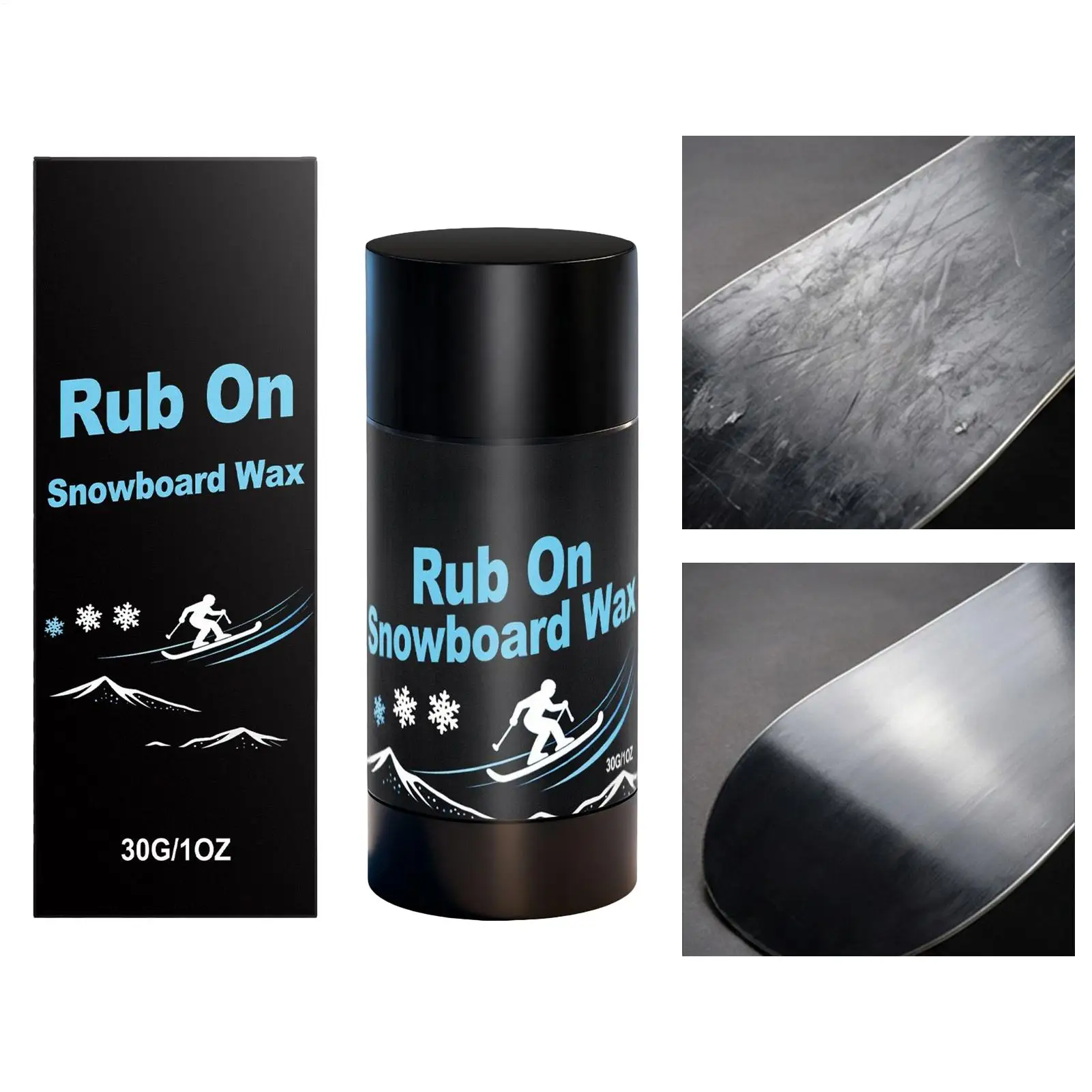 

30g Rub-On Ski & Snowboard Wax Portable Easy to Use Friction Reducer for Indoor Outdoor Winter Sports Skiing Cross-Country