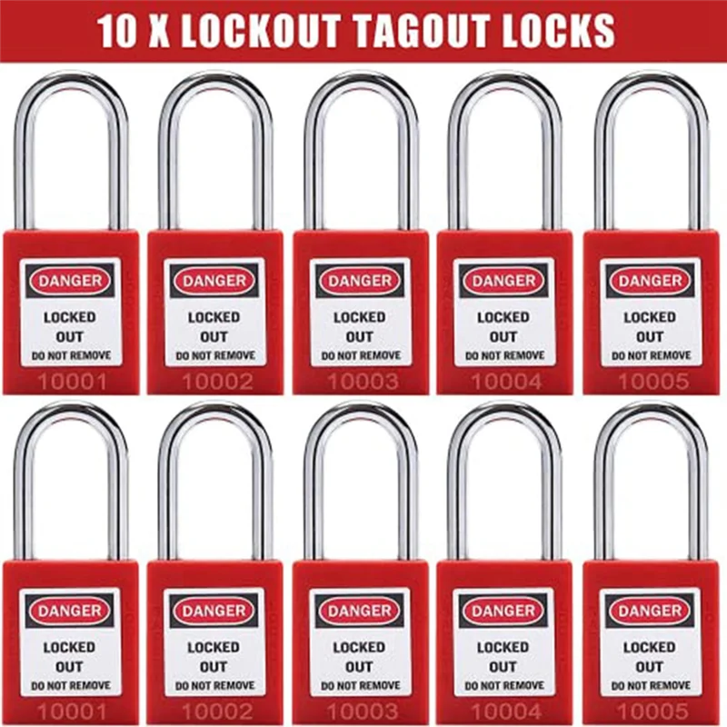 Ckout Tagout Locks Kit, Lock Out Tag Out SafetyPadlocks Set, Lockout Hasps for Electrical Lock Out Tag Out Station