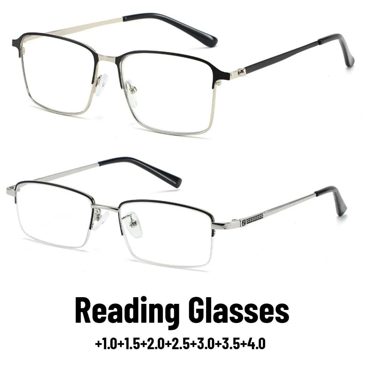 

Men's High-definition Anti-blue Light Presbyopia Reading Glasses for Men and Women New Business Square Frame Presbyopia Glasses