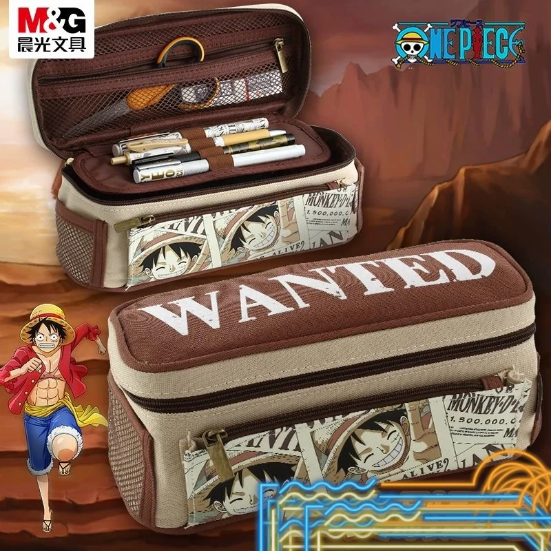 One Piece pencil case stationery box Luffy anime cartoon Zoro boys and girls large capacity personalized multi-layer pencil bag