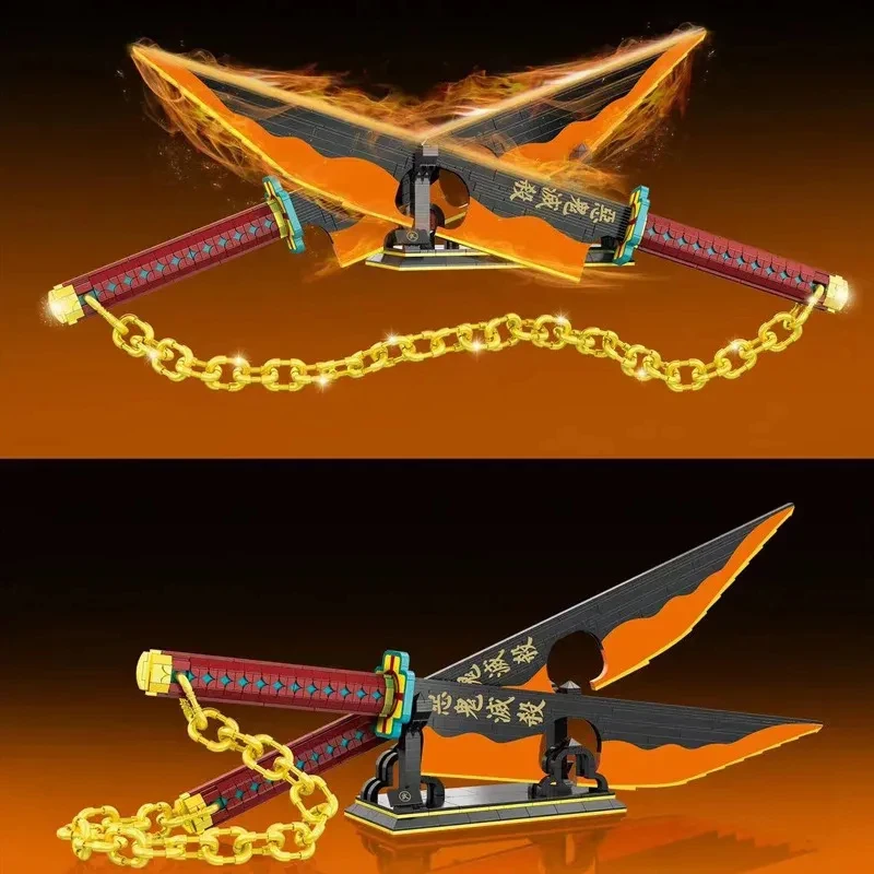 Wholesale hot-selling high-detail MOC building blocks hot-selling DIY animated katana and scabbard-multiple styles of holiday gi