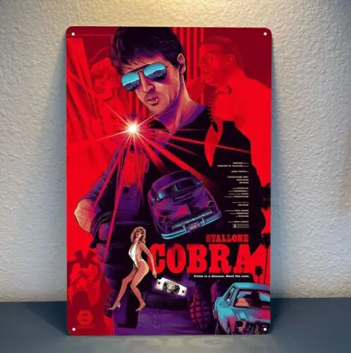 Cobra sylvester Movie Metal Poster Tin Sign 20x30cm Collectable Plate