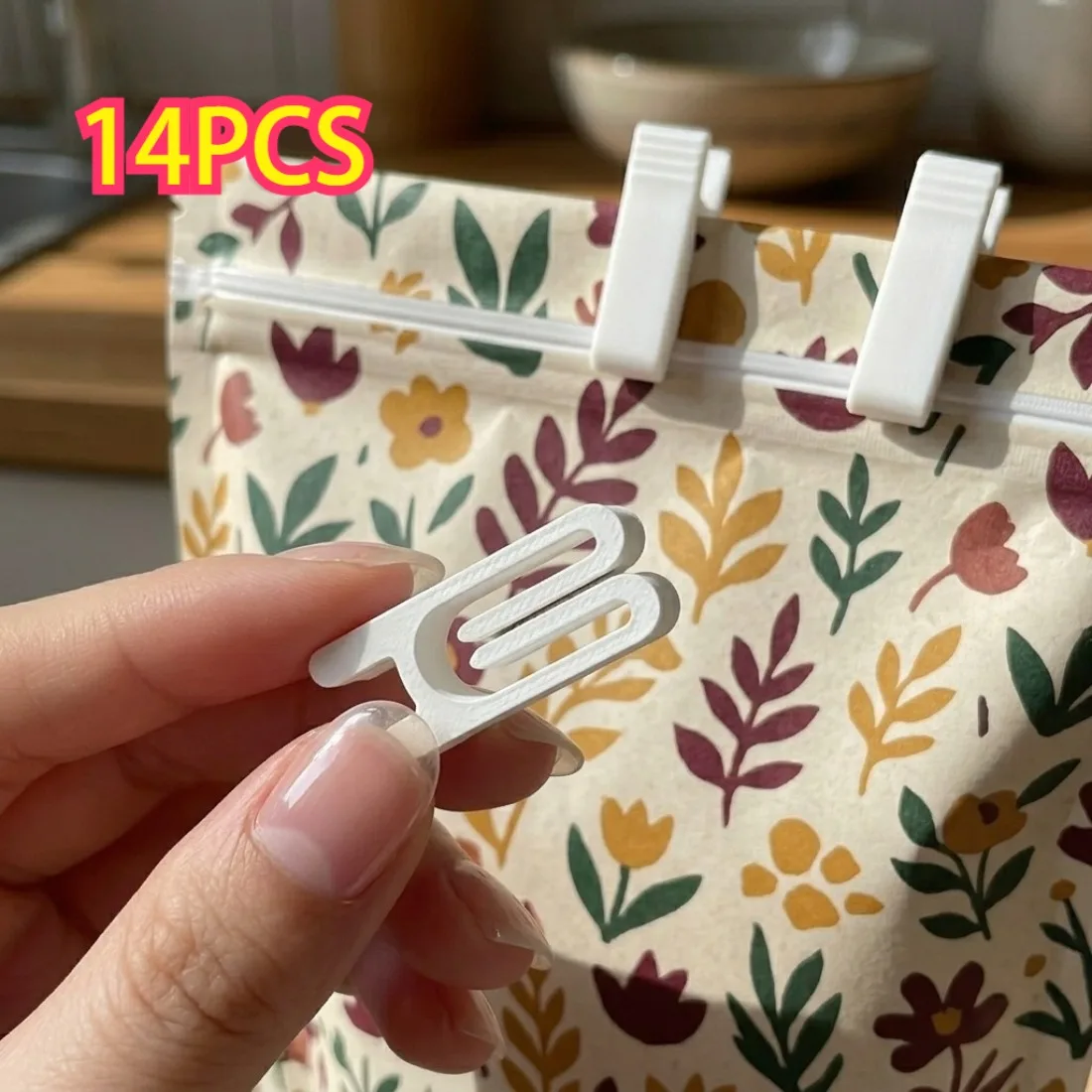 14-Pack Snack Bag Clips, Durable Lightweight Food Bag Sealing Clips, Kitchen Essential Supplies