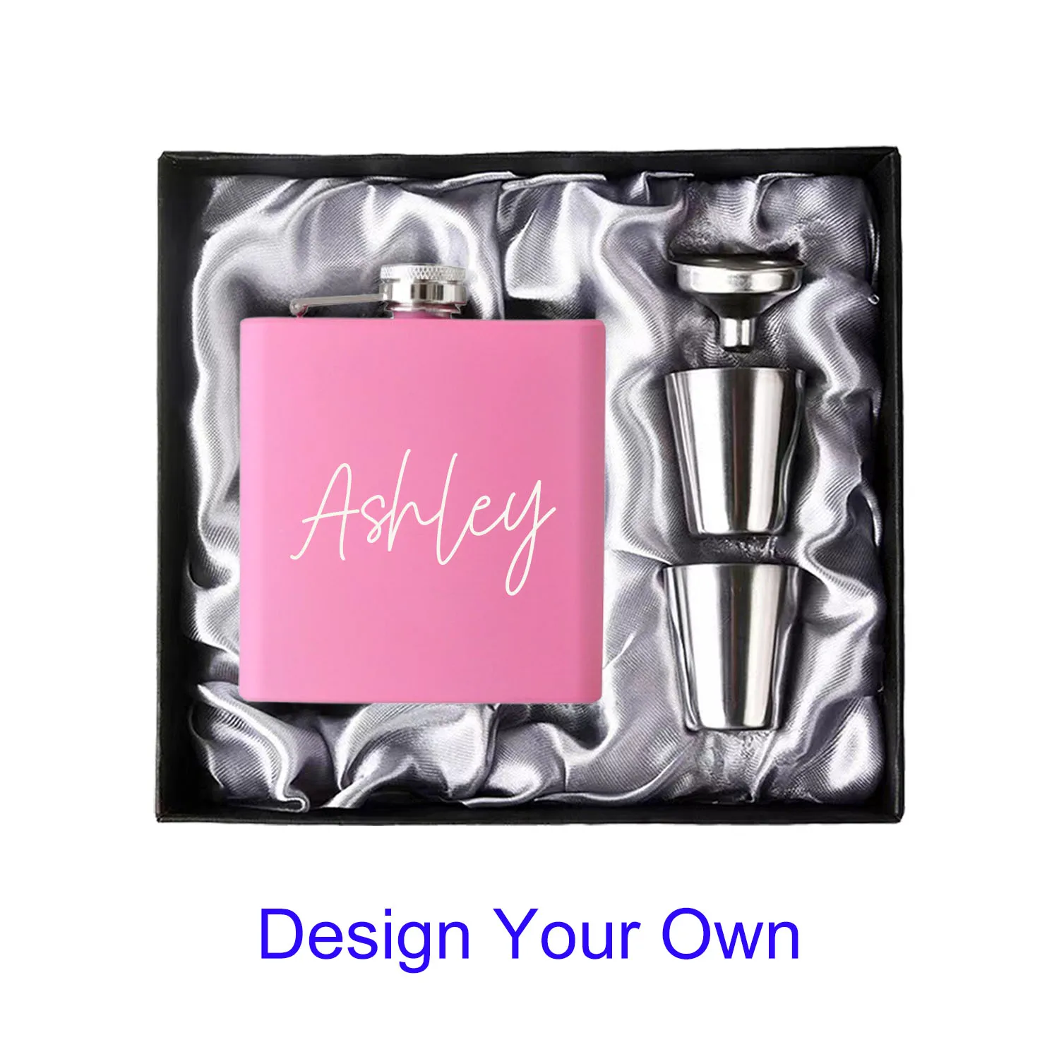 Custom Whiskey Flask for Bridesmaid Gifts, Engraved Women Flasks for Wedding Party, Bachelorette Party, Bridal Shower