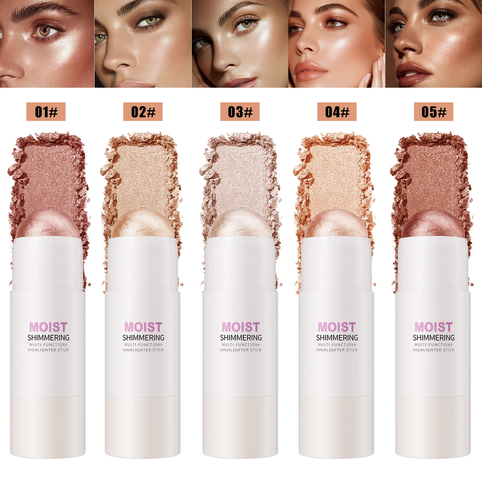 قلم إبراز طبيعي للوجه، قطعة واحدة، يمنح إشراقة طبيعية، يحدد ملامح الوجه ويبرزها، تغطية متوسطة، مقاوم للماء