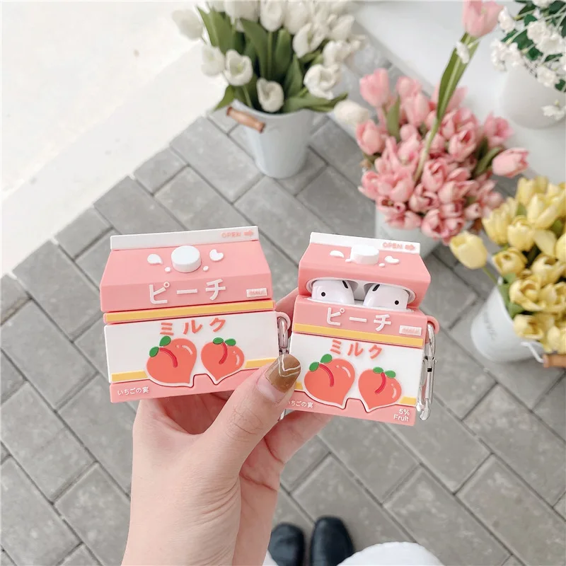 Cute Honey Peach Beverage Case para AirPods Pro2 Airpod Pro 1 2 3 Bluetooth Earbuds Carregamento Caixa Protetora Fone de Ouvido Caso Capa