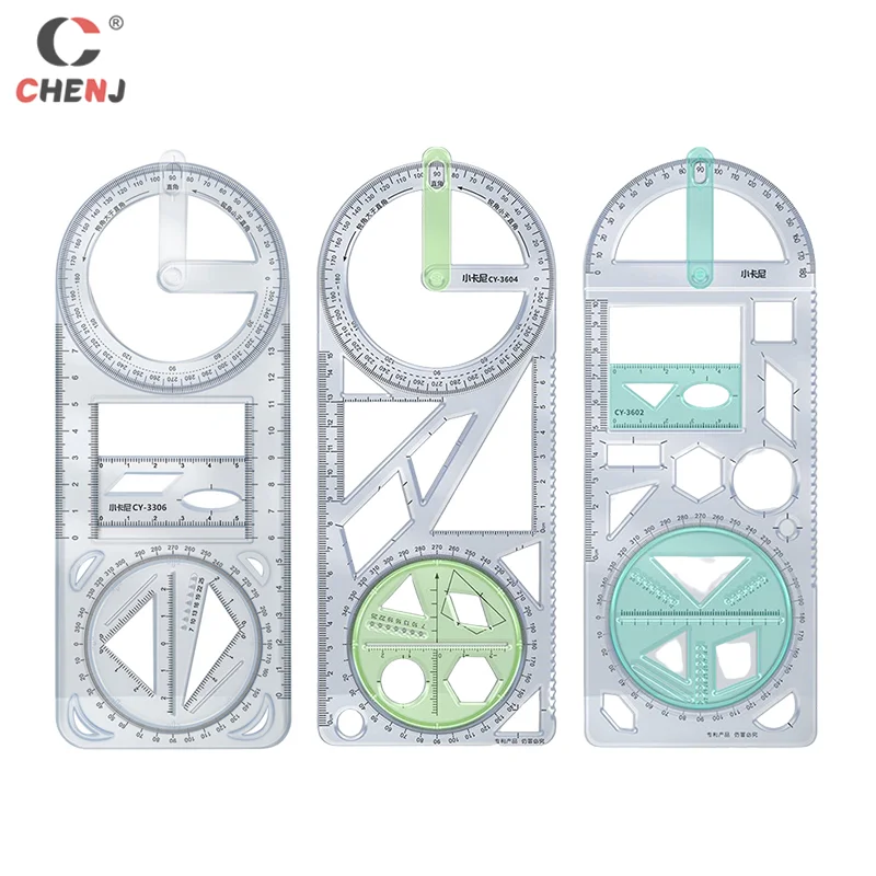 School Multifunctional Primary School Activity Drawing Geometric Ruler Triangle Ruler Compass Protractor Set Measuring Tool