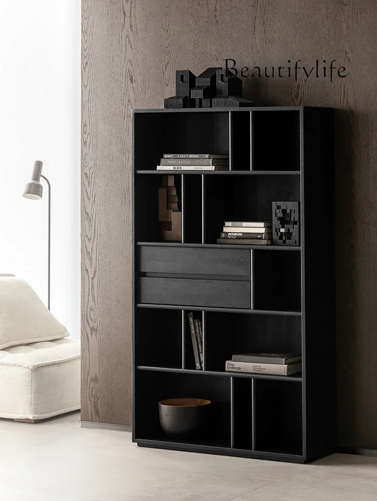 

home furniture all items Nordic Mid-Ancient Style Solid Wood Combination Unit Bookcase Simple Retro Bookshelf Display