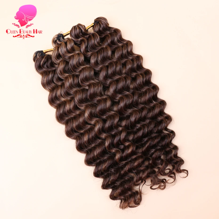 Highlight Deep Wave Feather Crochet Echthaar Unsichtbare Wunderknoten Haarverlängerung 100% Echthaar Farbige Boho Zöpfe – Detail 15